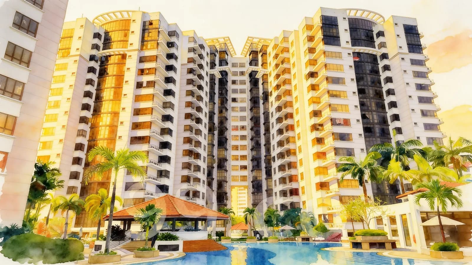 The Mayfair, a condominium in Jurong East. Illustration is AI-generated.