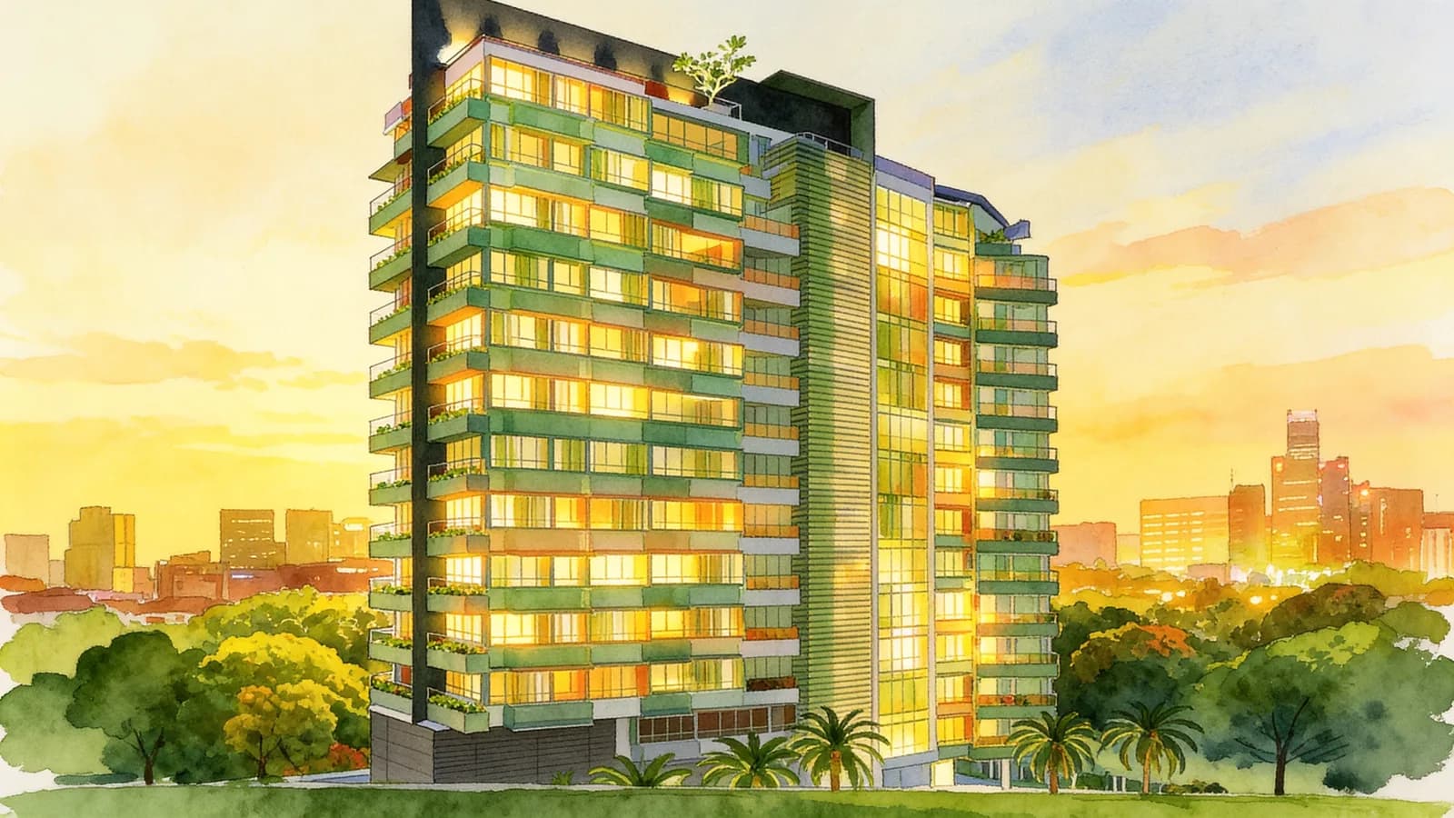 Bliss Loft, a condominium in Novena. Illustration is AI-generated.