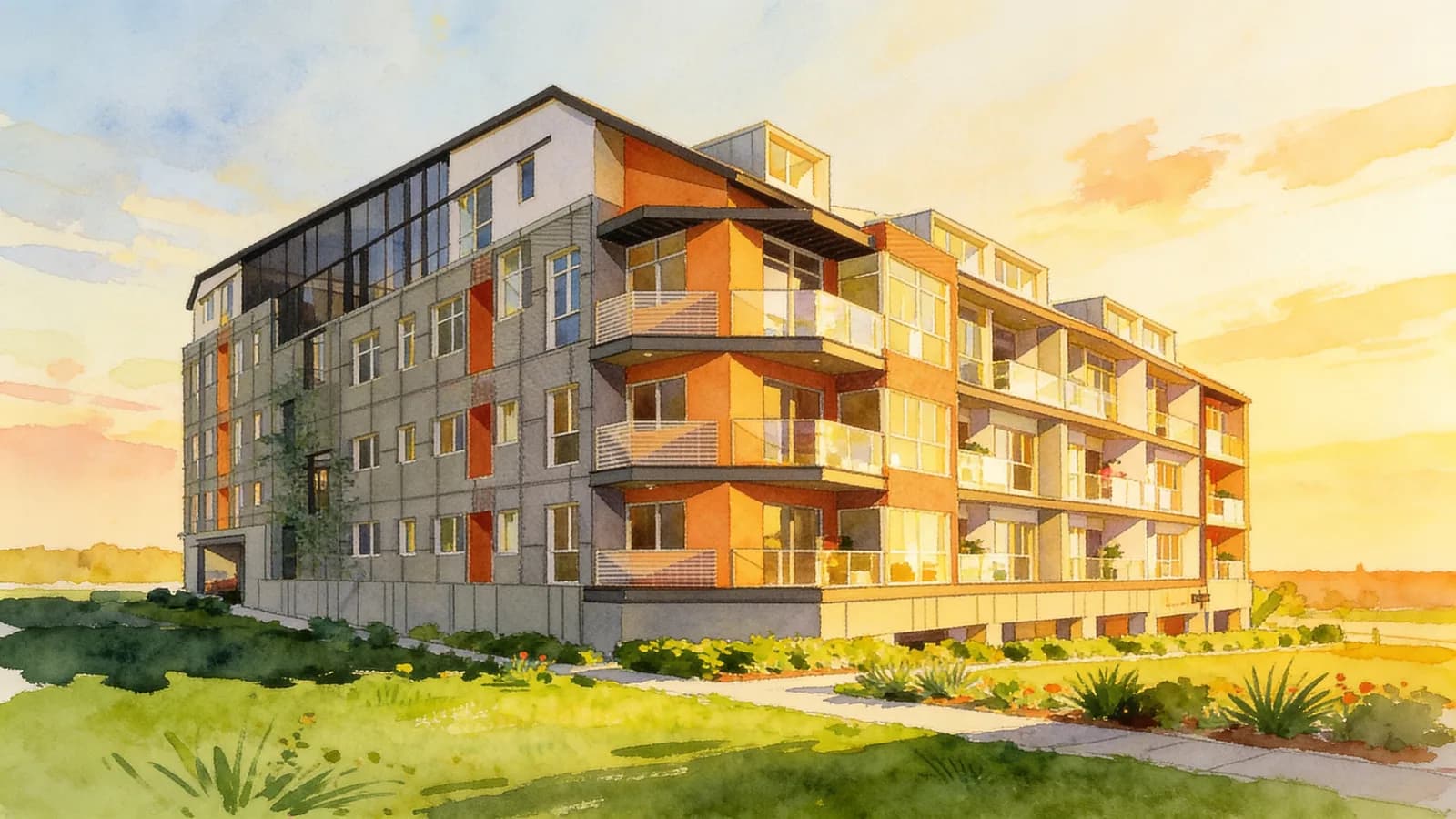 Oxley Edge, a 4-storey apartment in River Valley. Illustration is AI-generated.