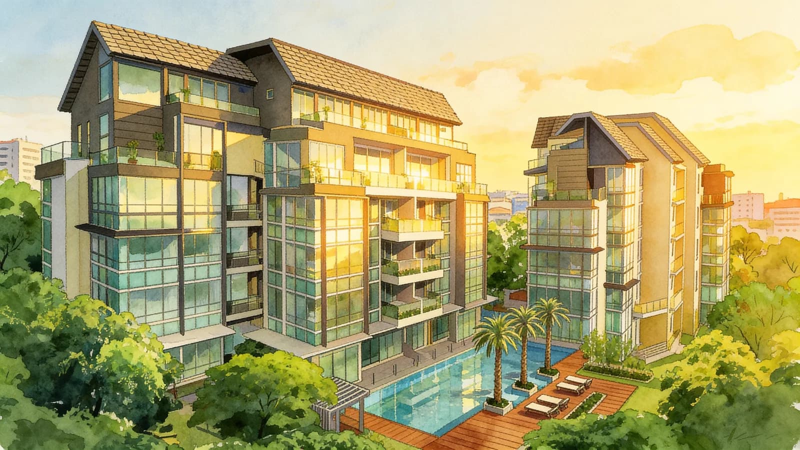 Shelford 23, an apartment in Bukit Timah. Illustration is AI-generated.