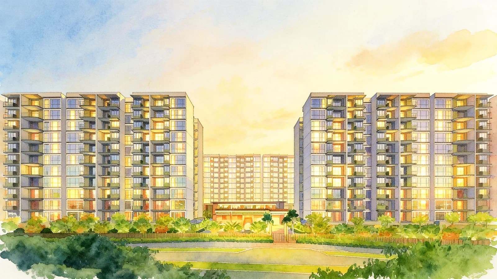 Treasure at Tampines, a 12-storey condominium in Tampines. Illustration is AI-generated.