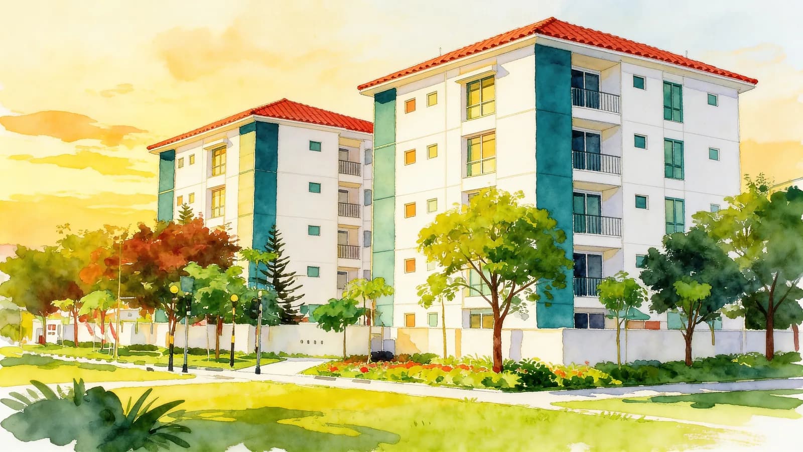 Palmwoods, a 4-storey condominium in Bedok. Illustration is AI-generated.