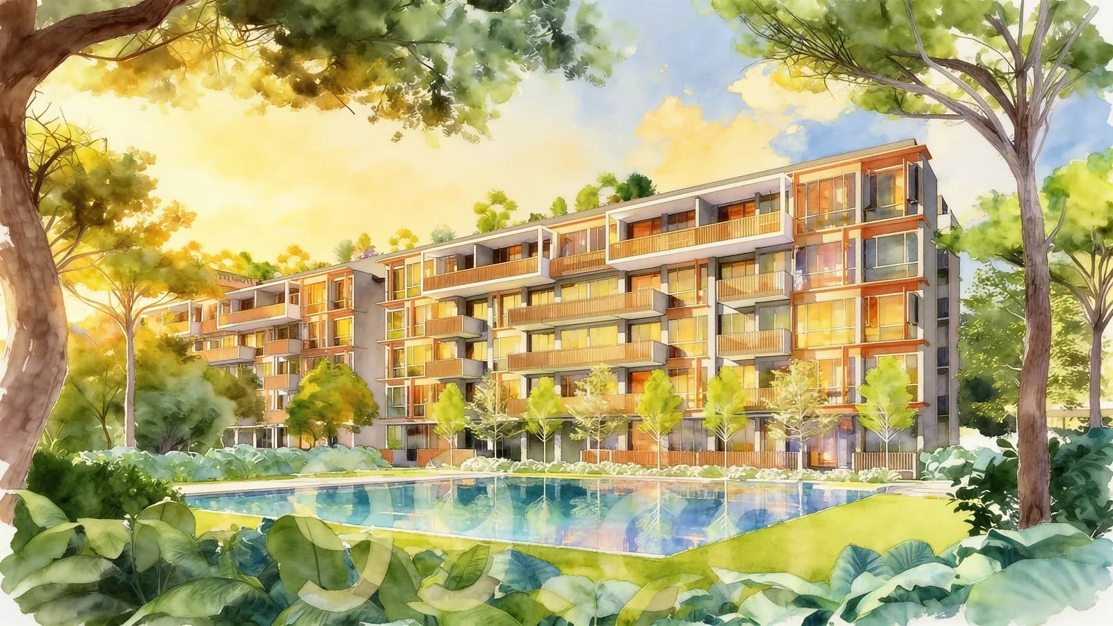 Royalgreen, a 5-storey condominium in Bukit Timah. Illustration is AI-generated.