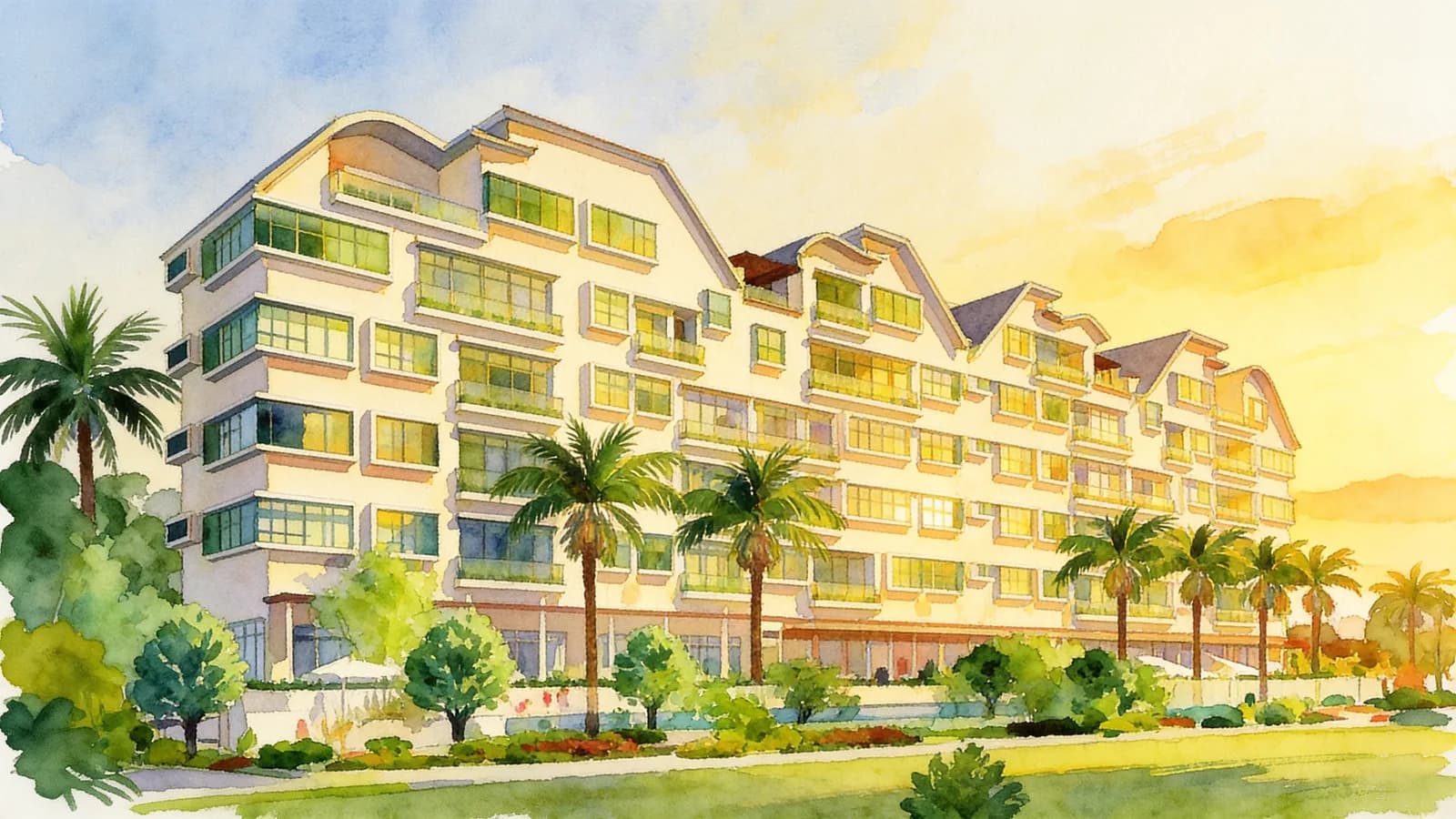 Mountbatten Suites, a 1-storey condominium in Marine Parade. Illustration is AI-generated.
