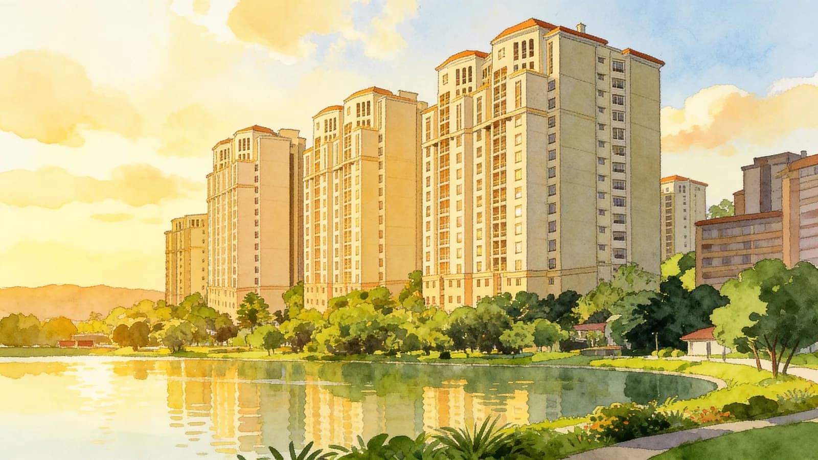 Parc Vista, a 16-storey condominium in Jurong West. Illustration is AI-generated.