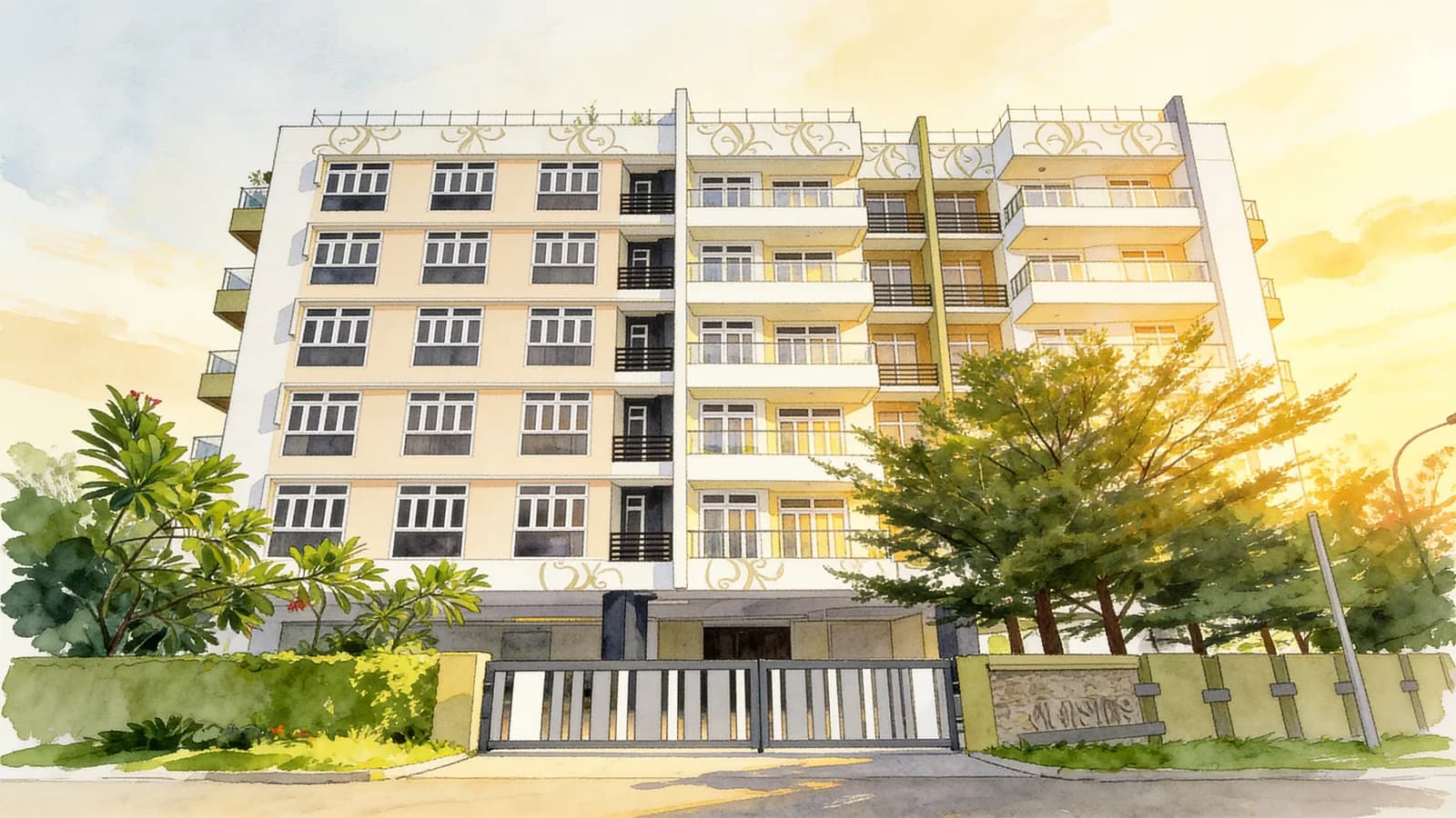 Onan Suites, a 5-storey condominium in Geylang. Illustration is AI-generated.