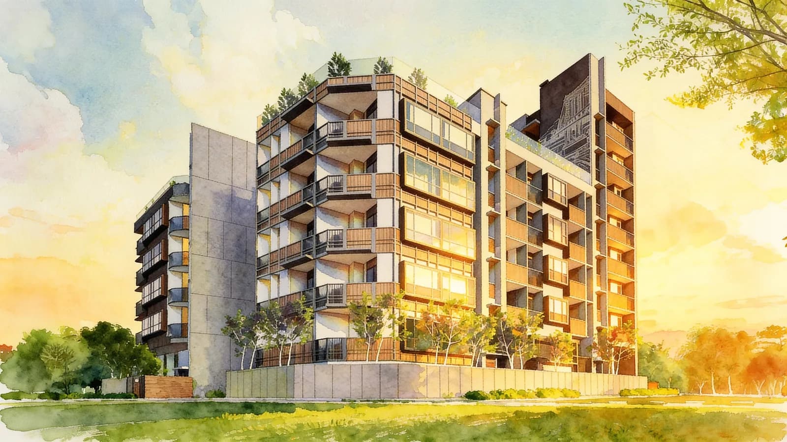 Noma, an 8-storey condominium in Geylang. Illustration is AI-generated.