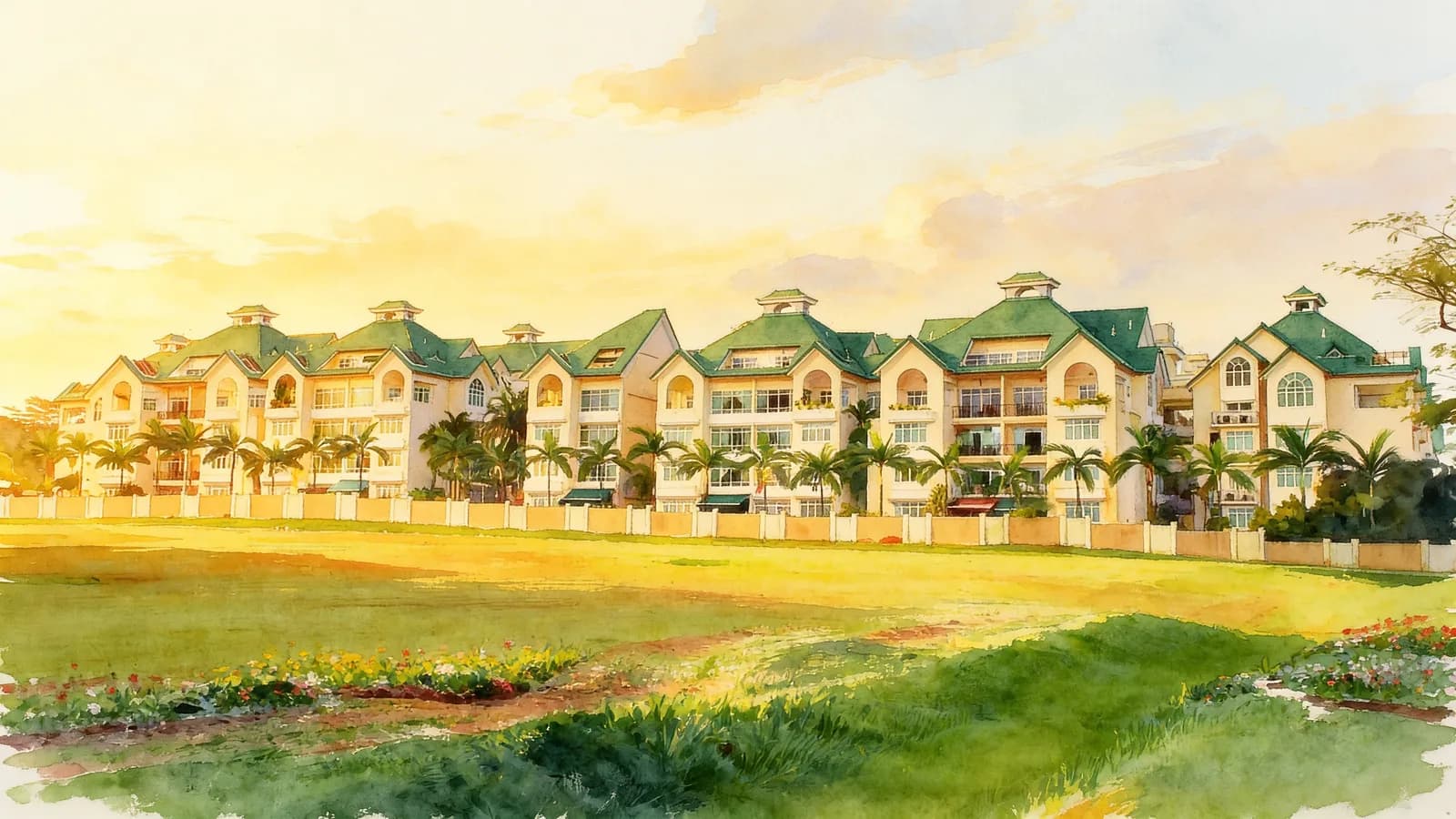 Woodgrove Condominium, a 4-storey condominium in Woodlands. Illustration is AI-generated.