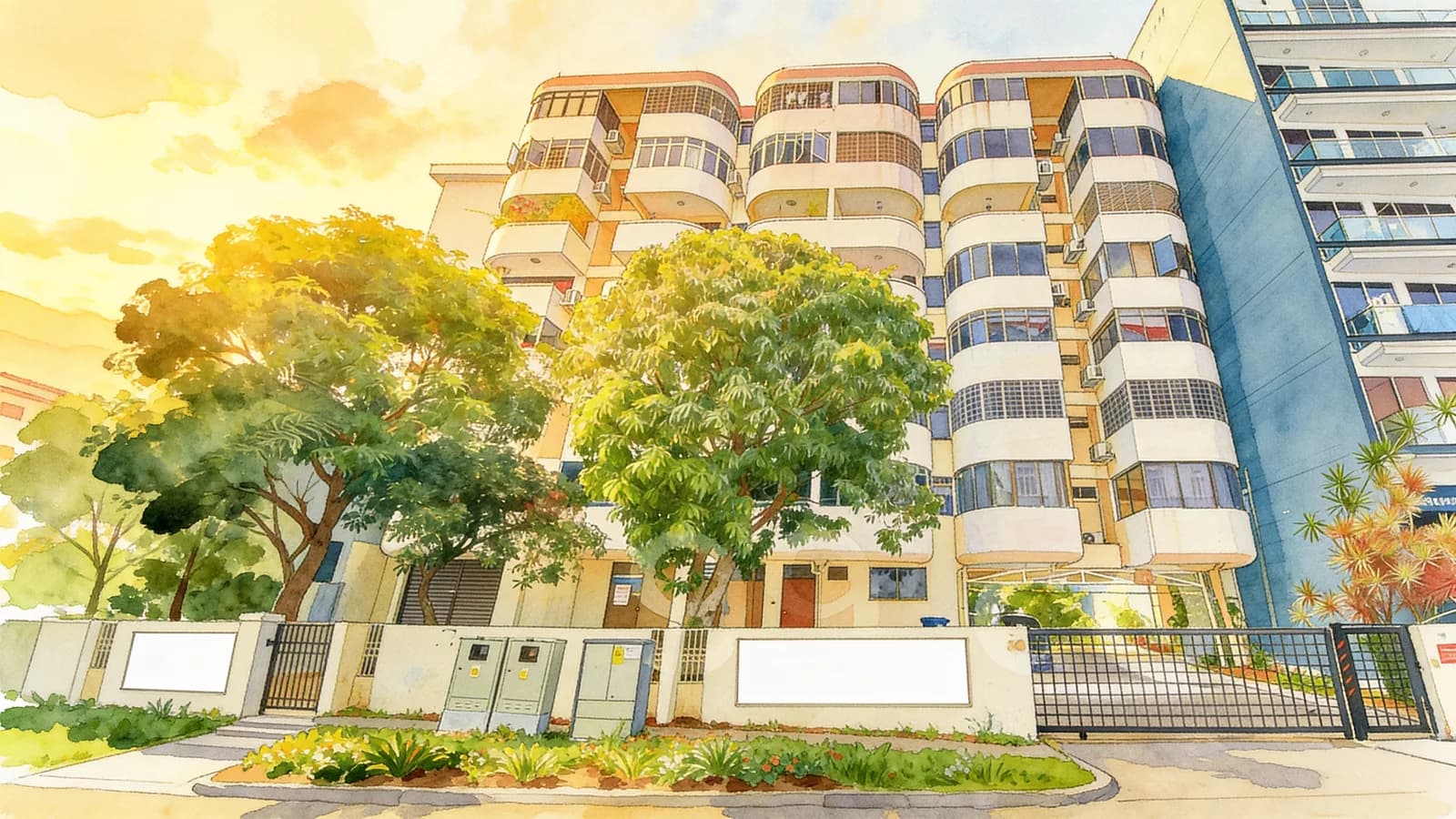 Guillemard Apartments, an apartment in Geylang. Illustration is AI-generated.