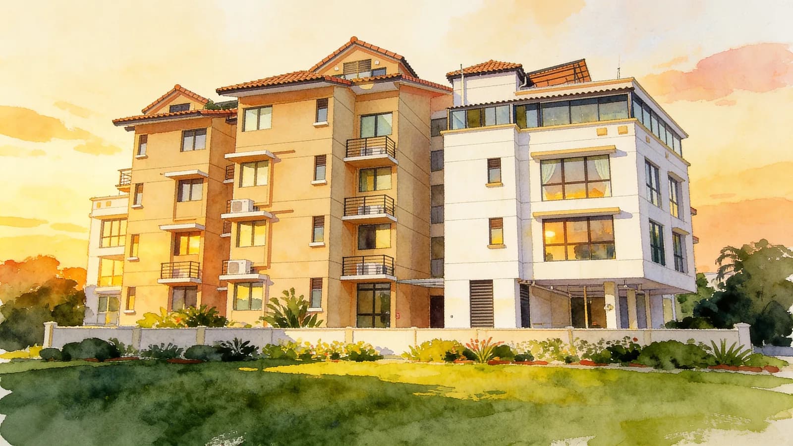 Nature Mansions, a 4-storey apartment in Bedok. Illustration is AI-generated.