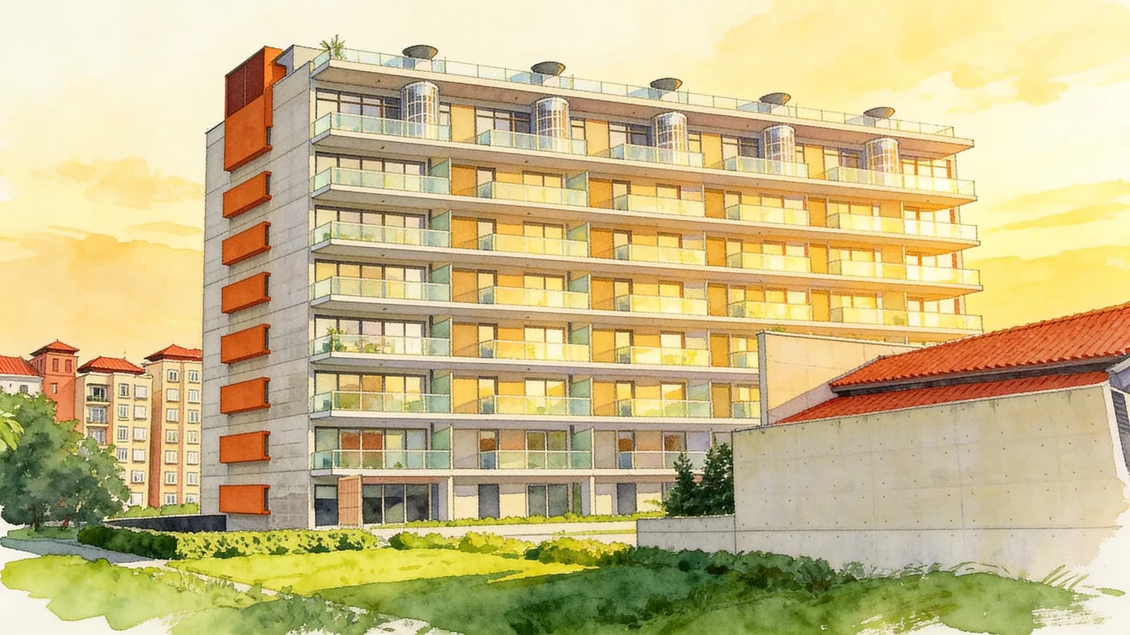 Robertson Blue, an apartment in Singapore River. Illustration is AI-generated.
