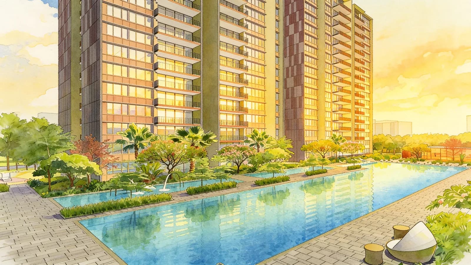 The Amore, a 17-storey executive condominium in Punggol. Illustration is AI-generated.