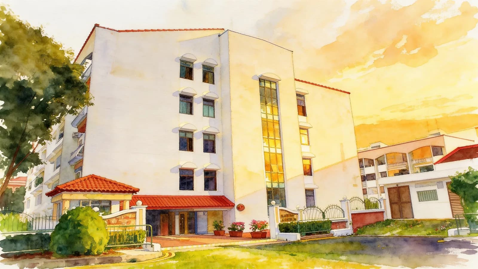 Katong Gardens, a condominium in Marine Parade. Illustration is AI-generated.
