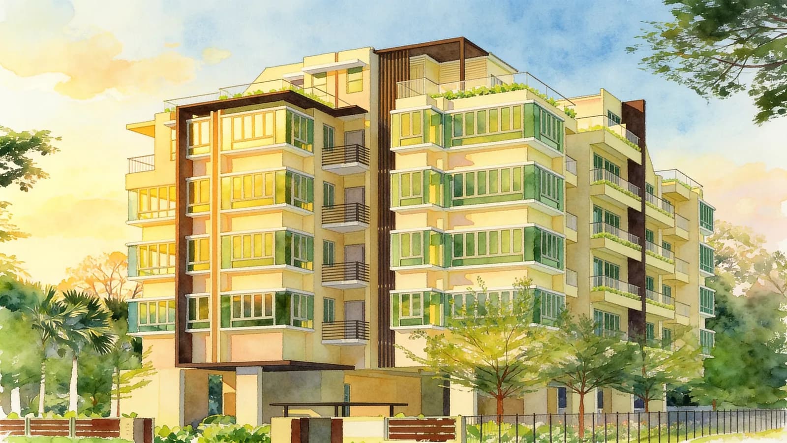 Melrose Ville, an apartment in Geylang. Illustration is AI-generated.