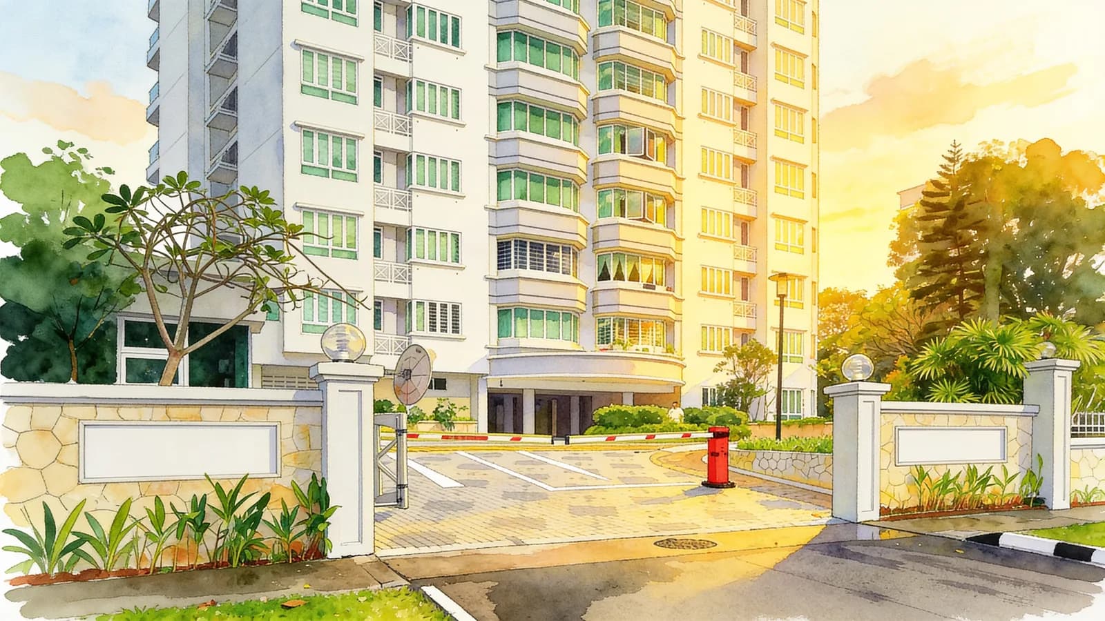 Dunman Place, an 18-storey condominium in Geylang. Illustration is AI-generated.