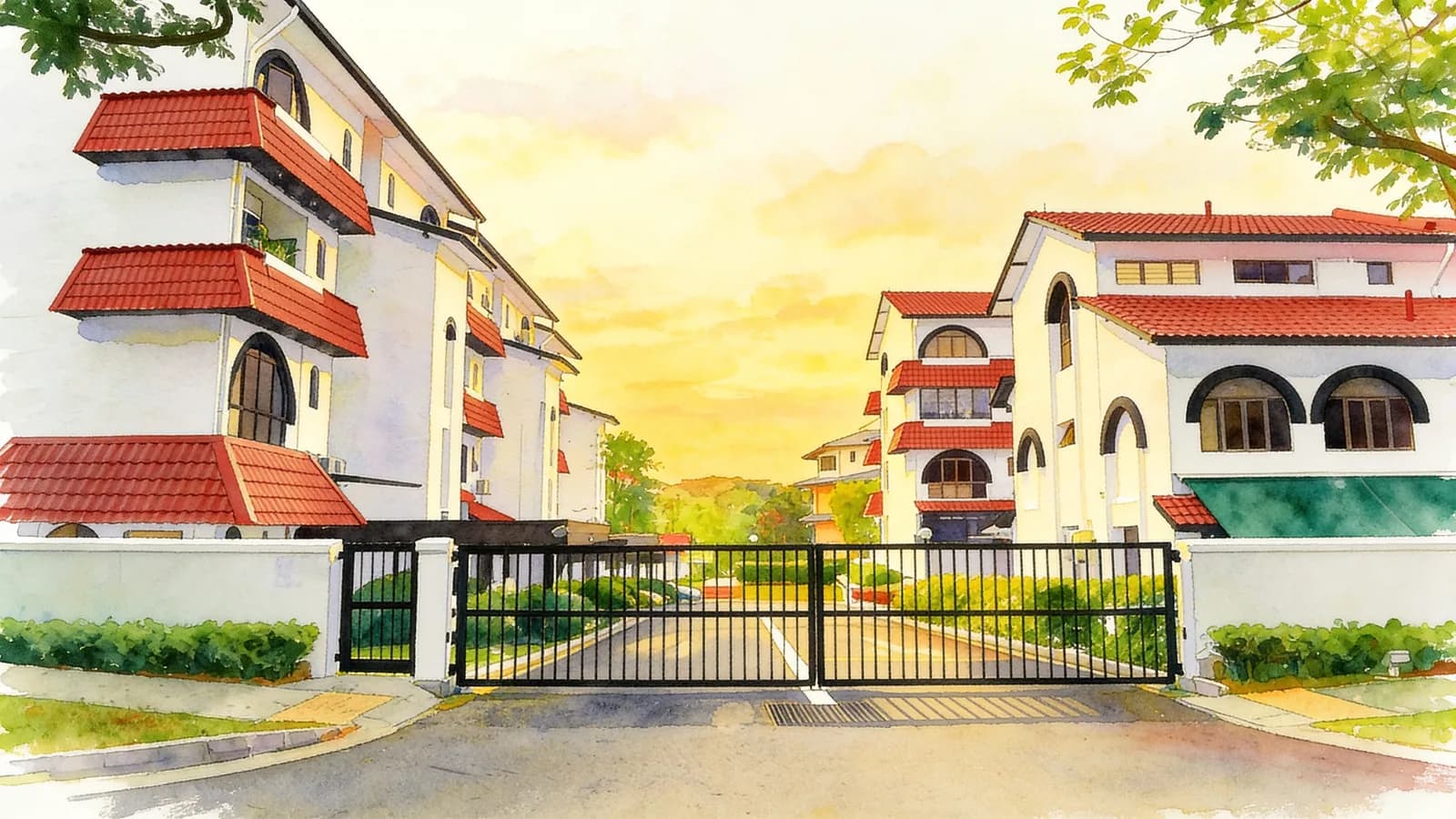 Chestnut Ville, a condominium in Bukit Panjang. Illustration is AI-generated.