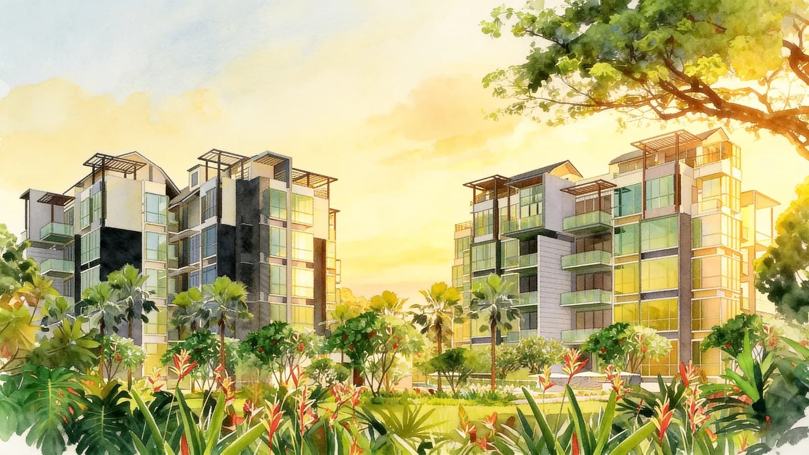 D'Pavilion, an apartment in Hougang. Illustration is AI-generated.