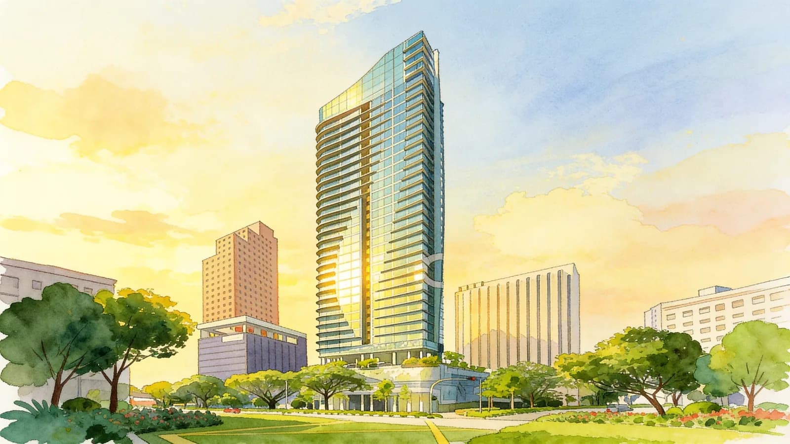 76 Shenton, a 39-storey apartment in Downtown Core. Illustration is AI-generated.