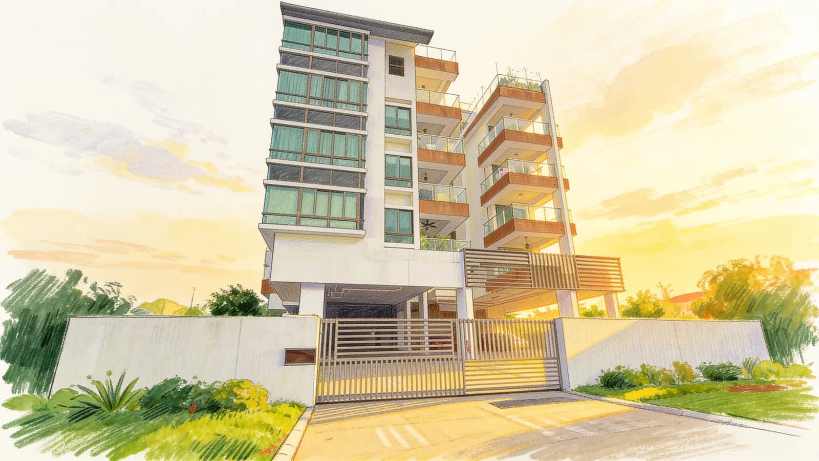 Stillz Residence, a 5-storey apartment in Geylang. Illustration is AI-generated.
