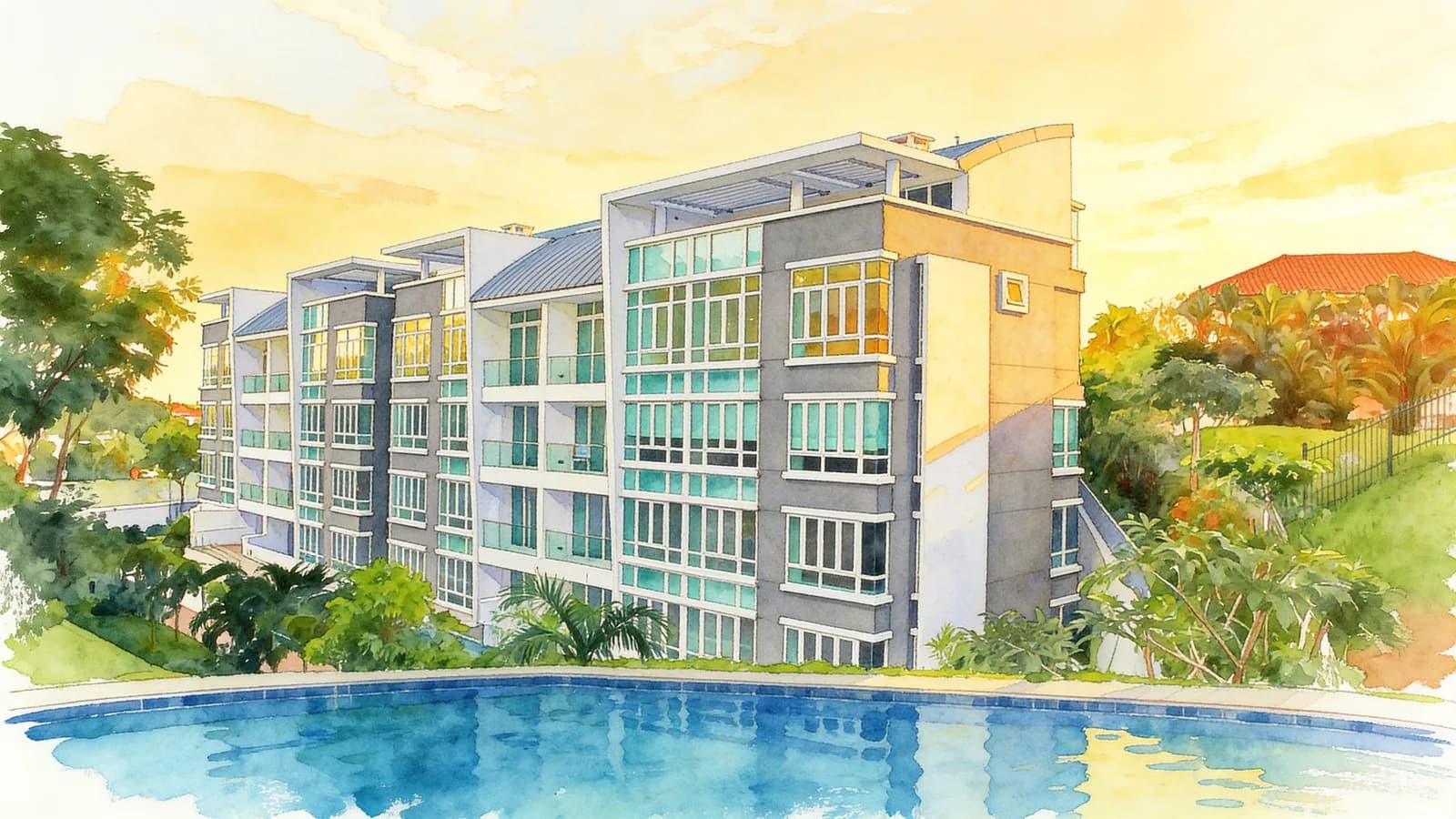 Urban Edge @ Holland V, a 4-storey apartment in Bukit Timah. Illustration is AI-generated.