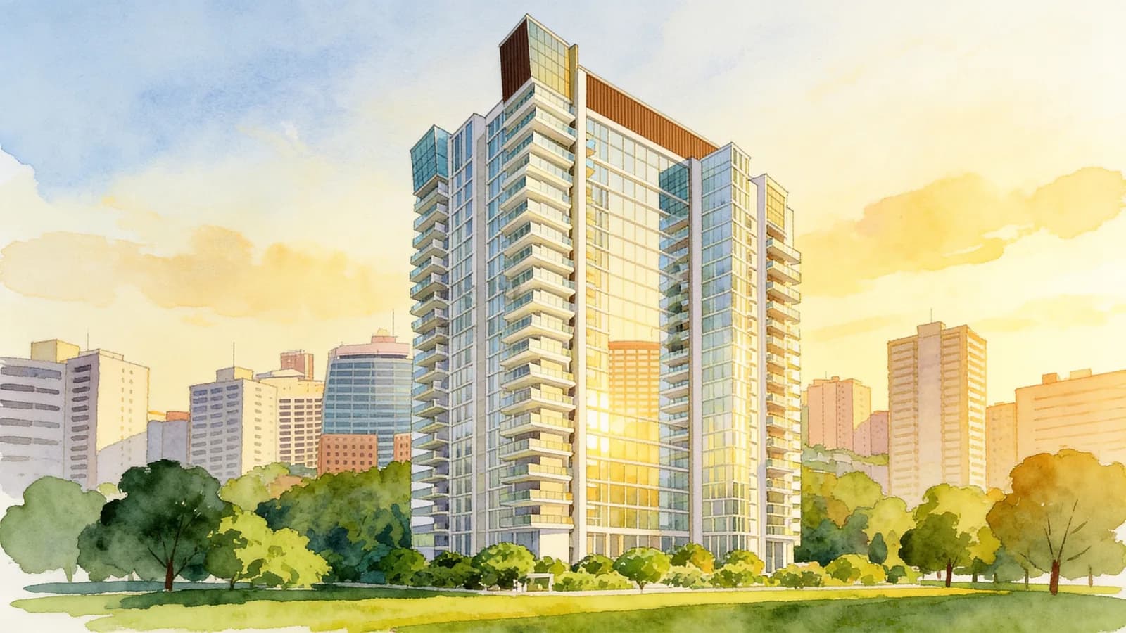 Paterson Suites, a 22-storey condominium in River Valley. Illustration is AI-generated.