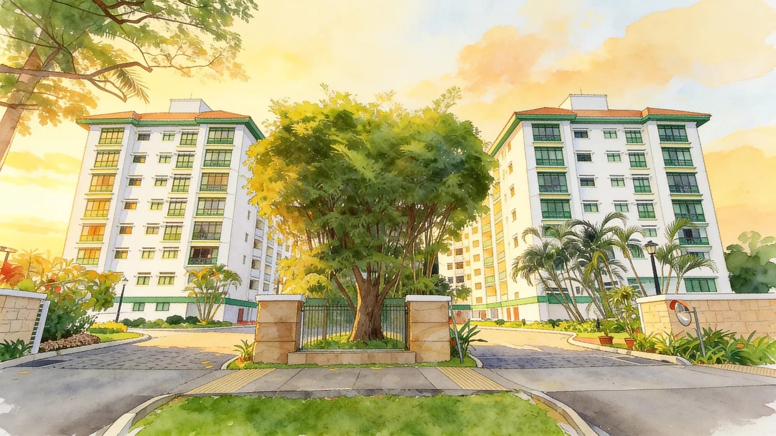Eastvale, a 12-storey condominium in Pasir Ris. Illustration is AI-generated.