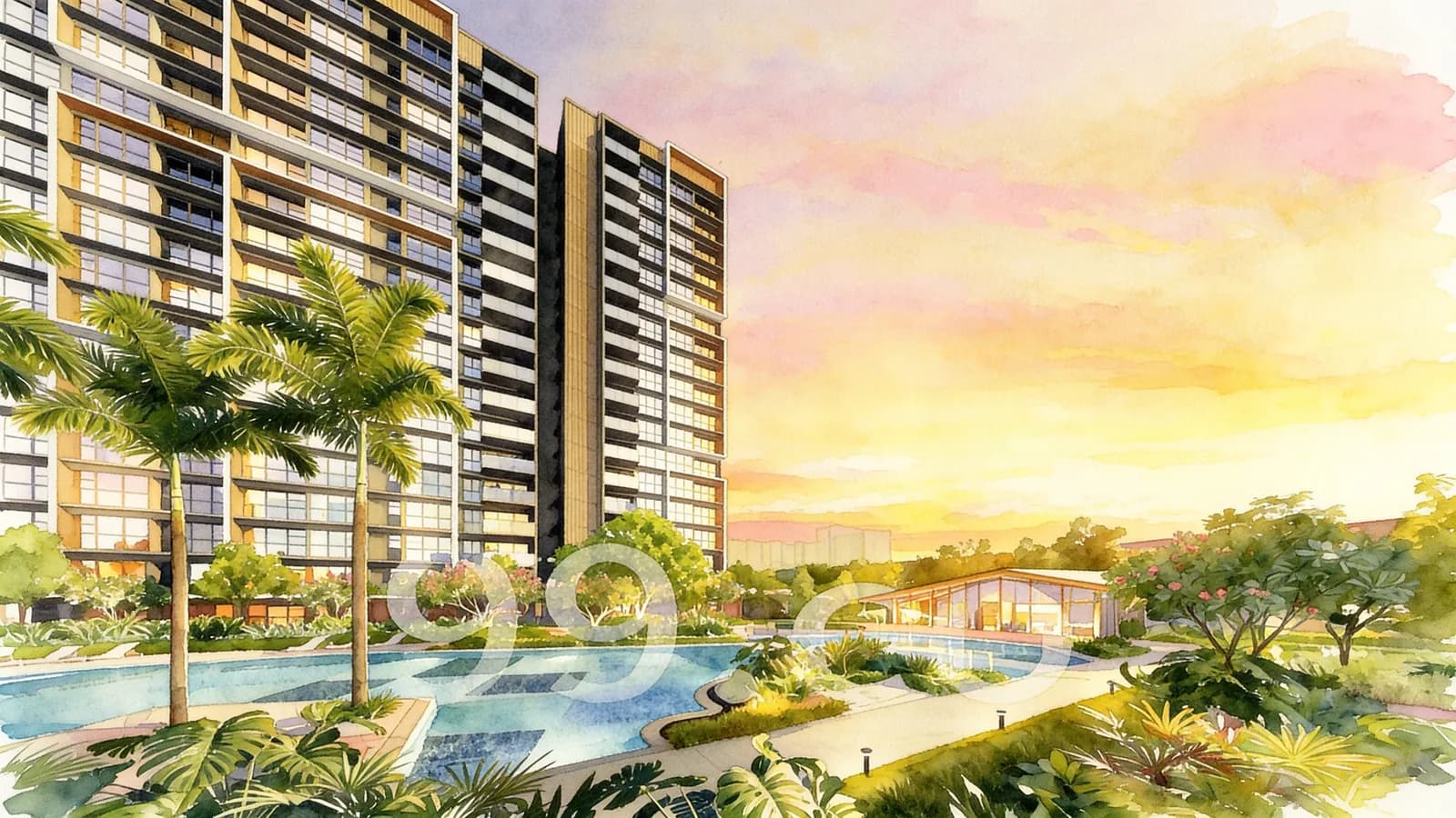 Novo Place, an 18-storey condominium in Tengah. Illustration is AI-generated.