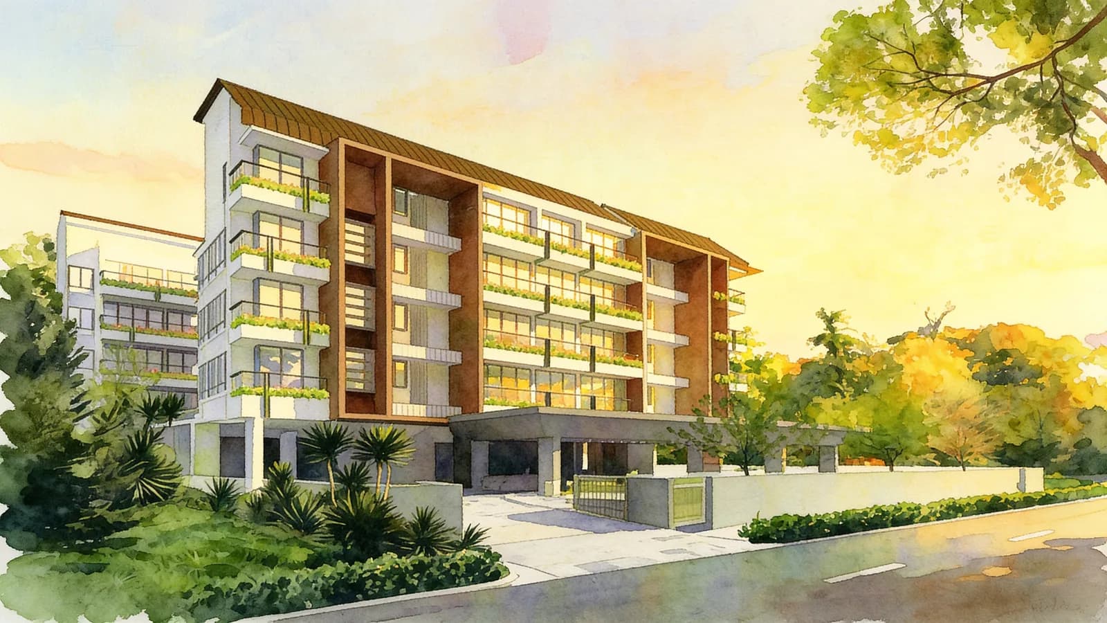 The Ambra, a 5-storey condominium in Bedok. Illustration is AI-generated.
