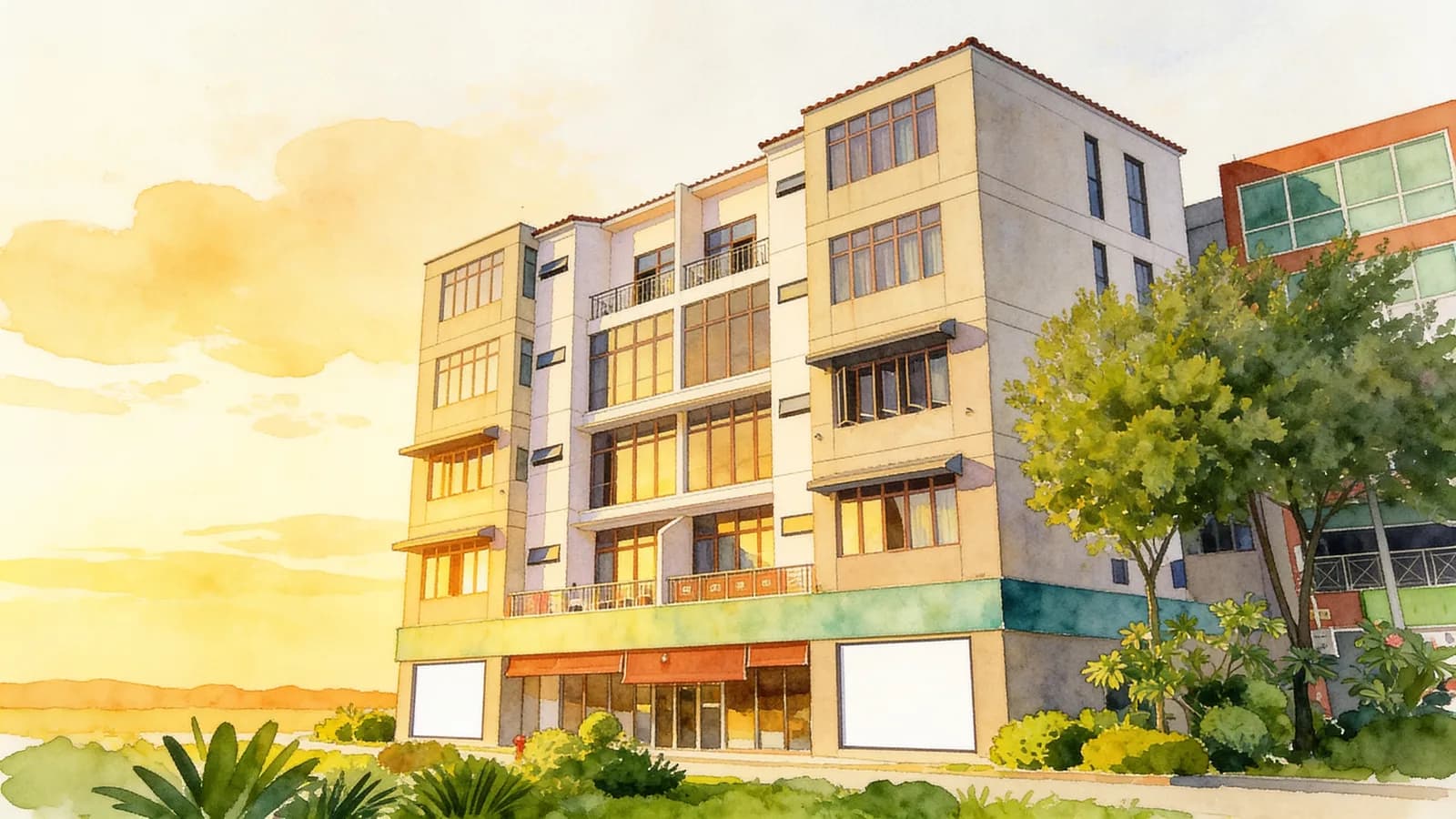 Race Course Mansion, a 5-storey apartment in Rochor. Illustration is AI-generated.