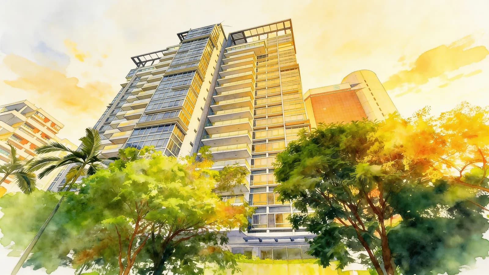 Suites @ Cairnhill, a condominium in Newton. Illustration is AI-generated.