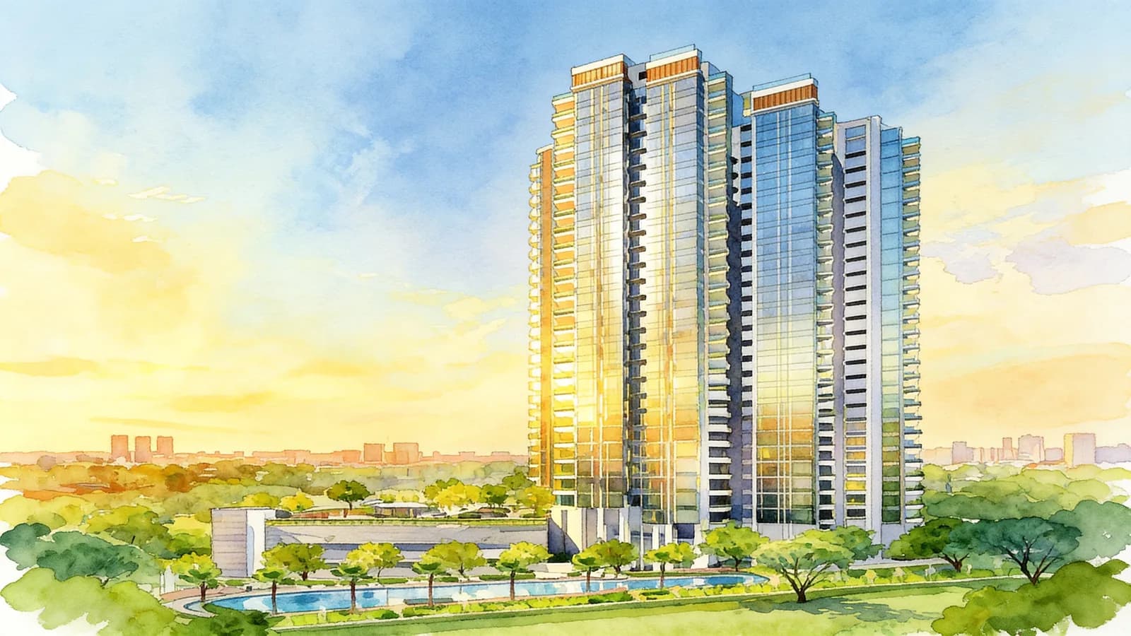 Cityscape @ Farrer Park, a condominium in Kallang. Illustration is AI-generated.