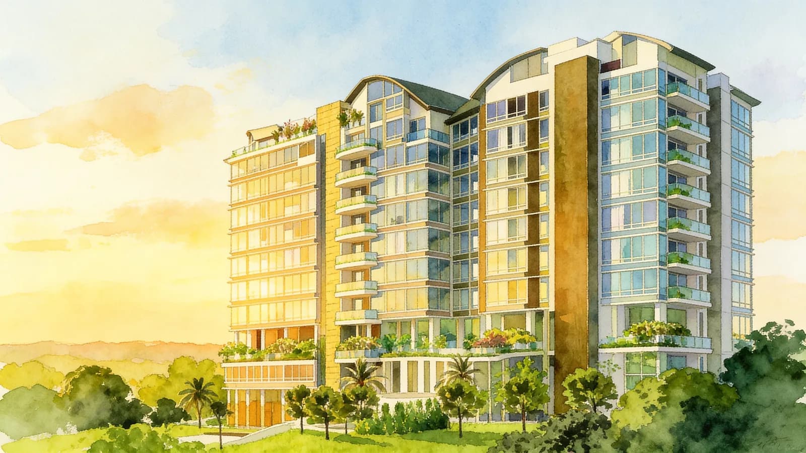Lush On Holland Hill, a condominium in Bukit Timah. Illustration is AI-generated.