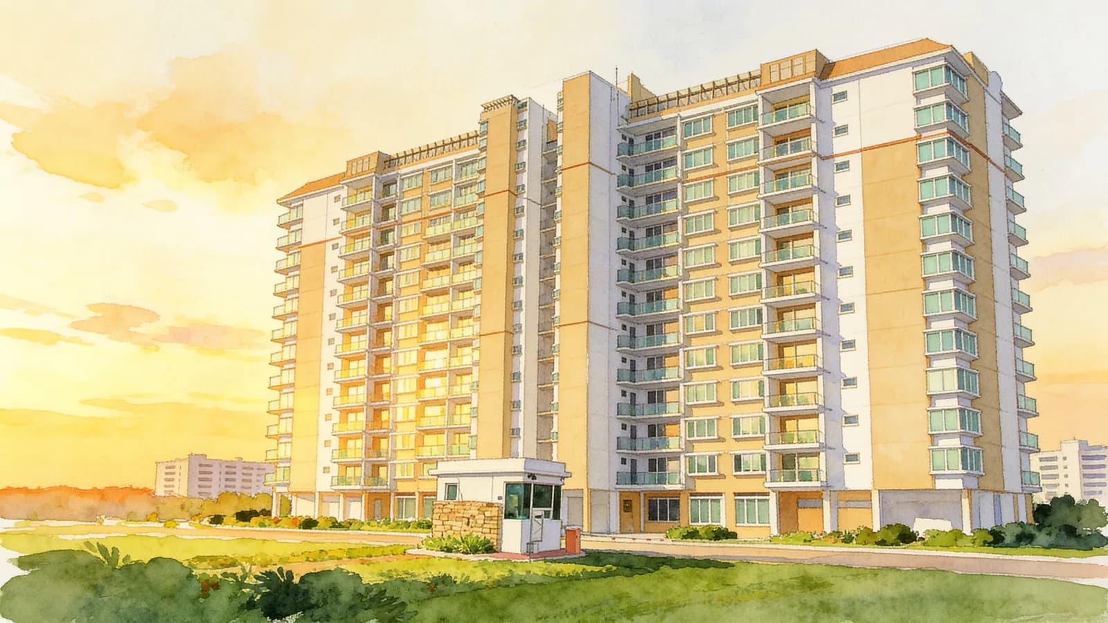 Moonstone Residences, an apartment in Kallang. Illustration is AI-generated.