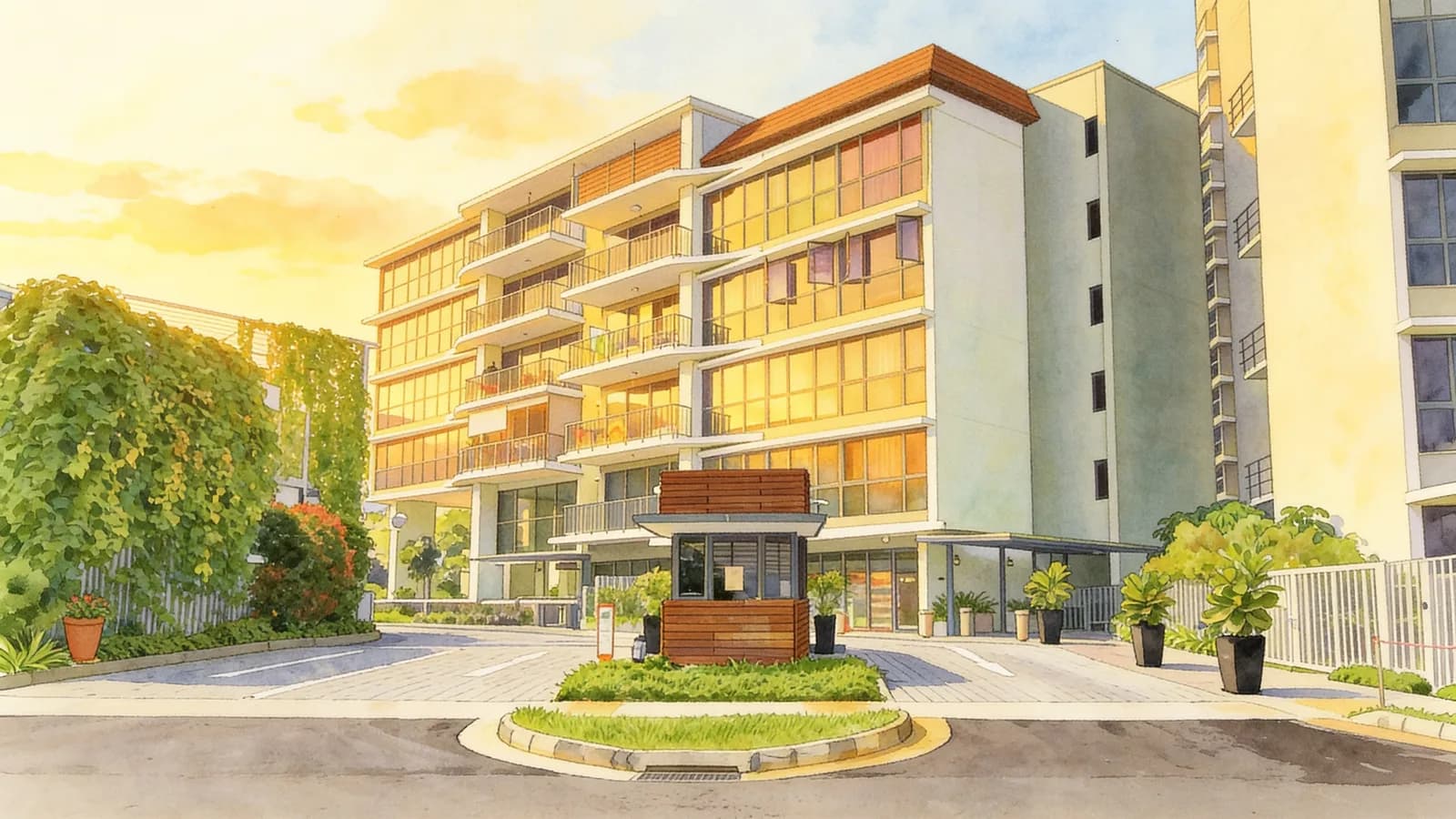 Boathouse Residences, a condominium in Hougang. Illustration is AI-generated.