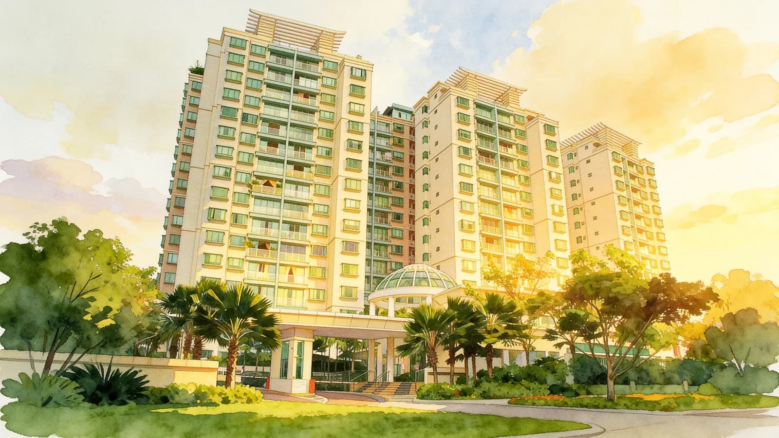 Amaranda Gardens, a 16-storey condominium in Serangoon. Illustration is AI-generated.