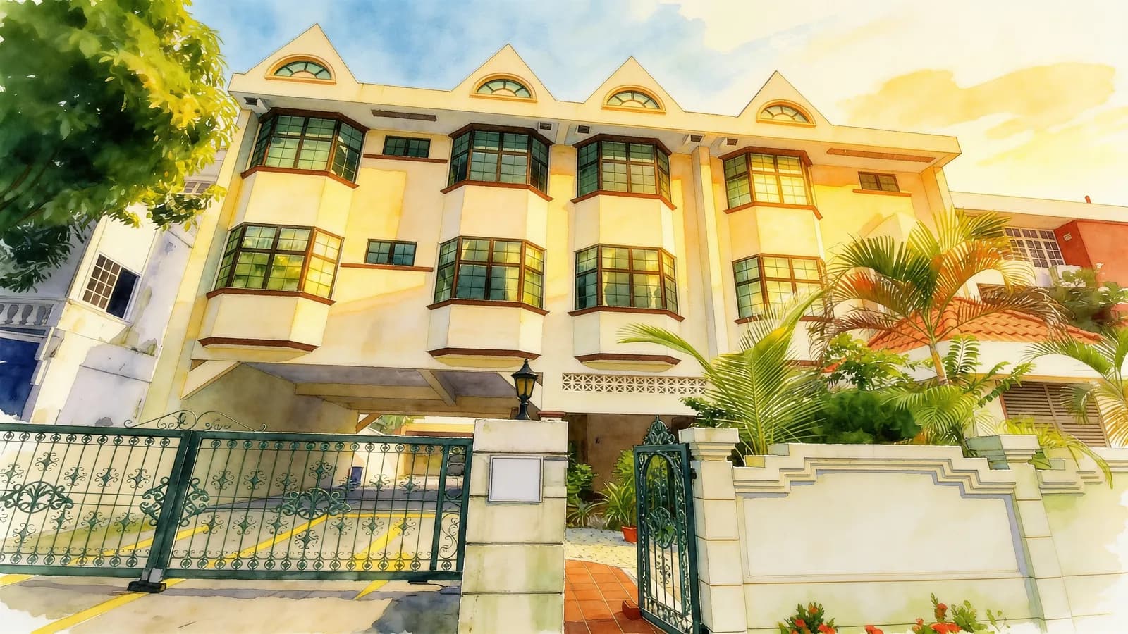 Onan Court, an apartment in Marine Parade. Illustration is AI-generated.