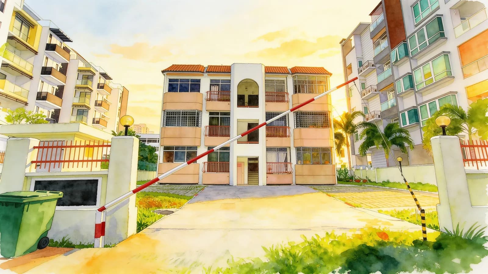 Carlisle Court, an apartment in Kallang. Illustration is AI-generated.