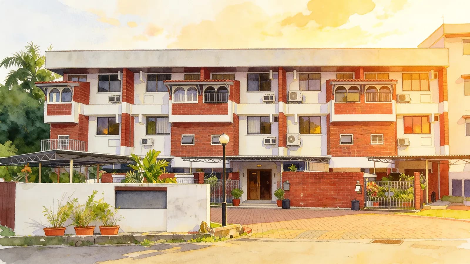 An illustration of Sunset Lodge