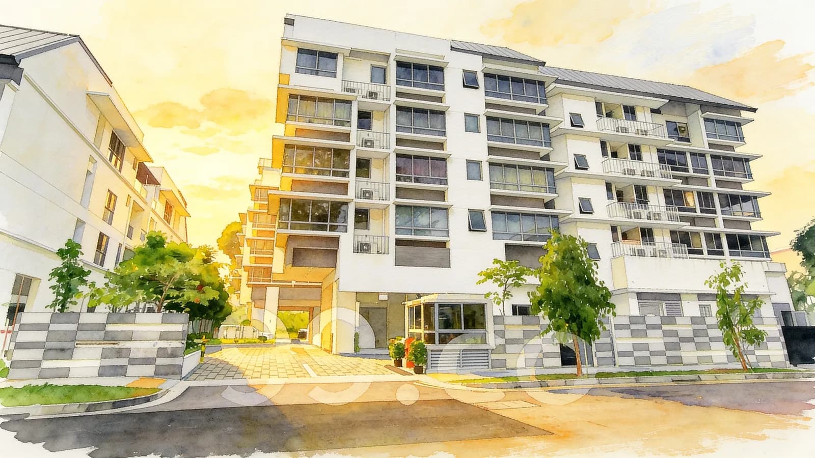 Primo Residences, a condominium in Hougang. Illustration is AI-generated.