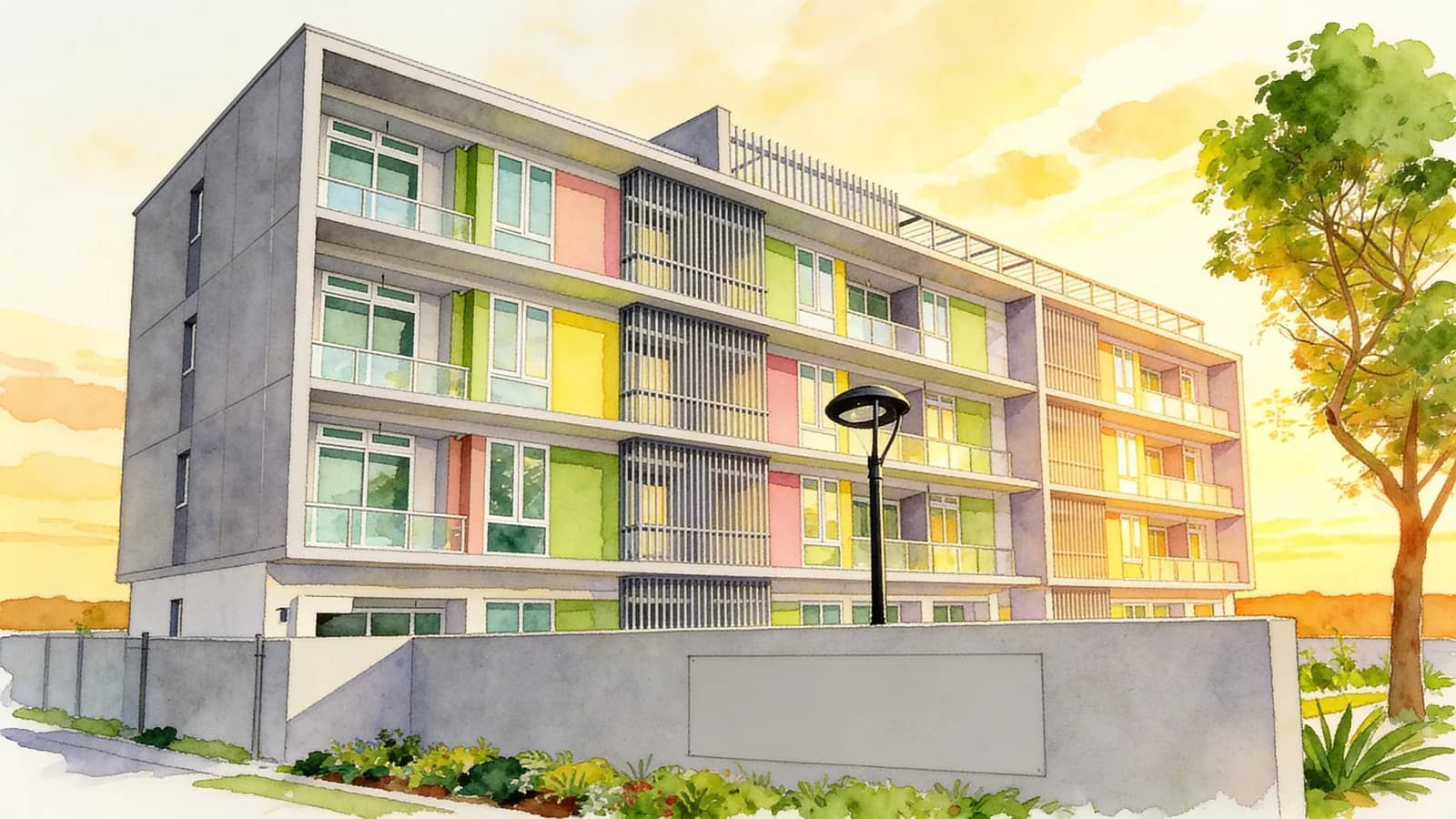 Roots @ Transit, a 5-storey apartment in Yishun. Illustration is AI-generated.