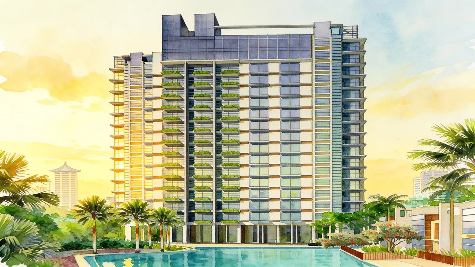 Paterson Residence, a 20-storey condominium in River Valley. Illustration is AI-generated.