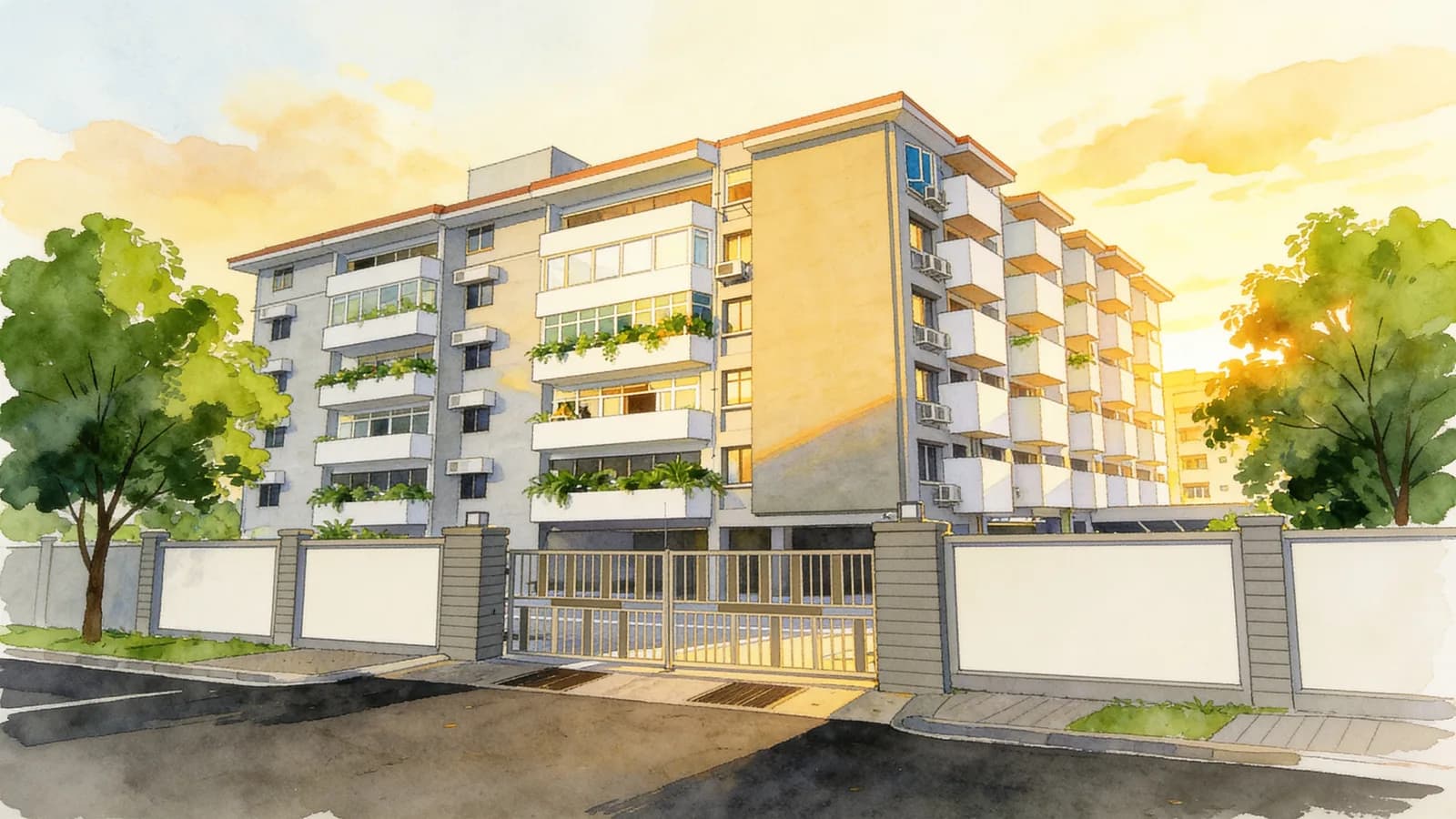 Minbu Villa, an apartment in Novena. Illustration is AI-generated.