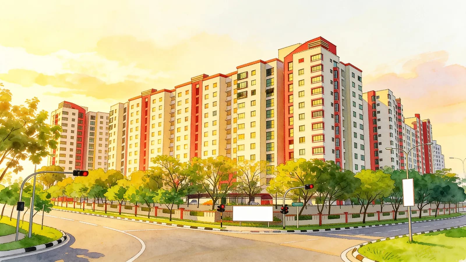 Woodsvale, a 14-storey condominium in Woodlands. Illustration is AI-generated.