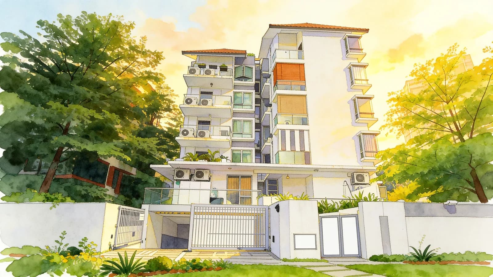 833 MB Residences, a 5-storey apartment in Marine Parade. Illustration is AI-generated.
