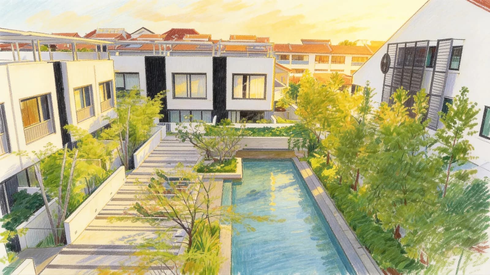 Sandalwood, an apartment in Marine Parade. Illustration is AI-generated.