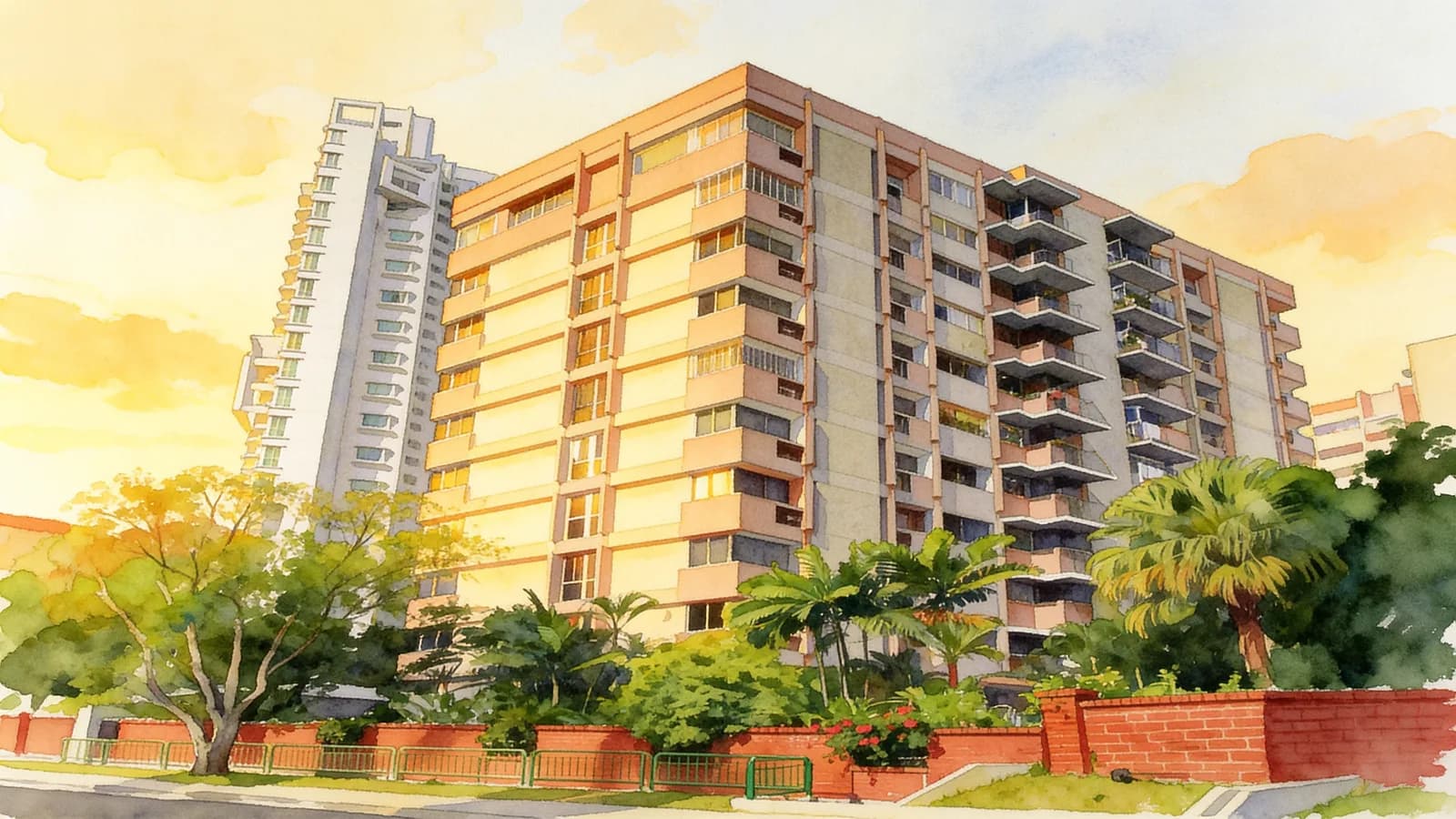 Mandalay Towers, a condominium in Novena. Illustration is AI-generated.
