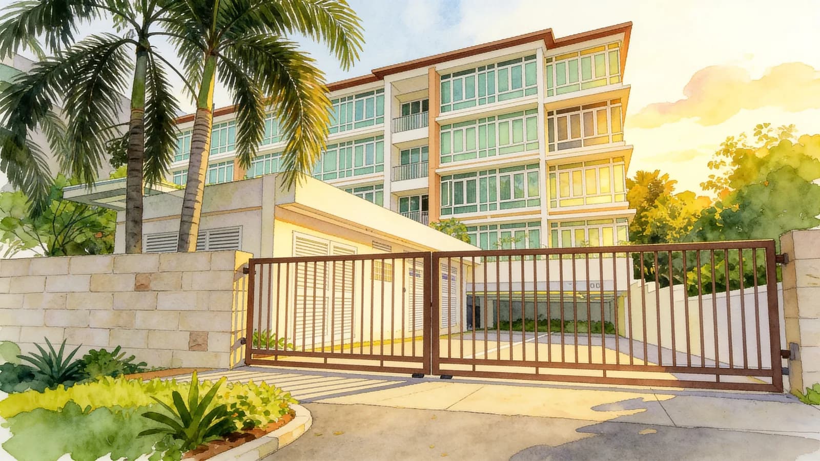 Bayou Residence, a condominium in Serangoon. Illustration is AI-generated.