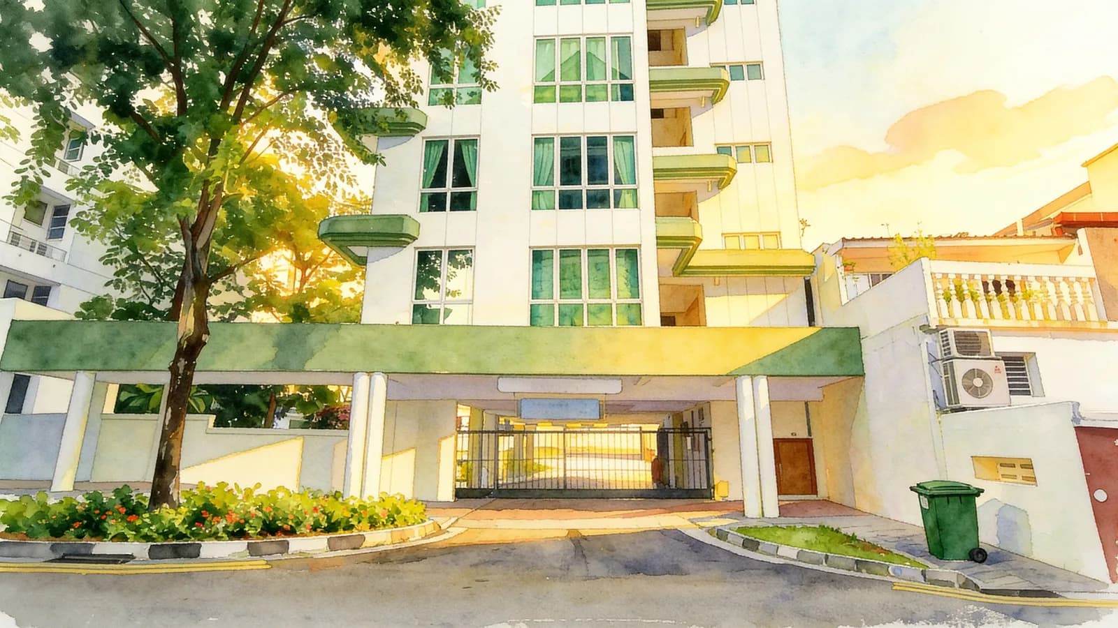 Wharton Vale, an 8-storey condominium in Rochor. Illustration is AI-generated.