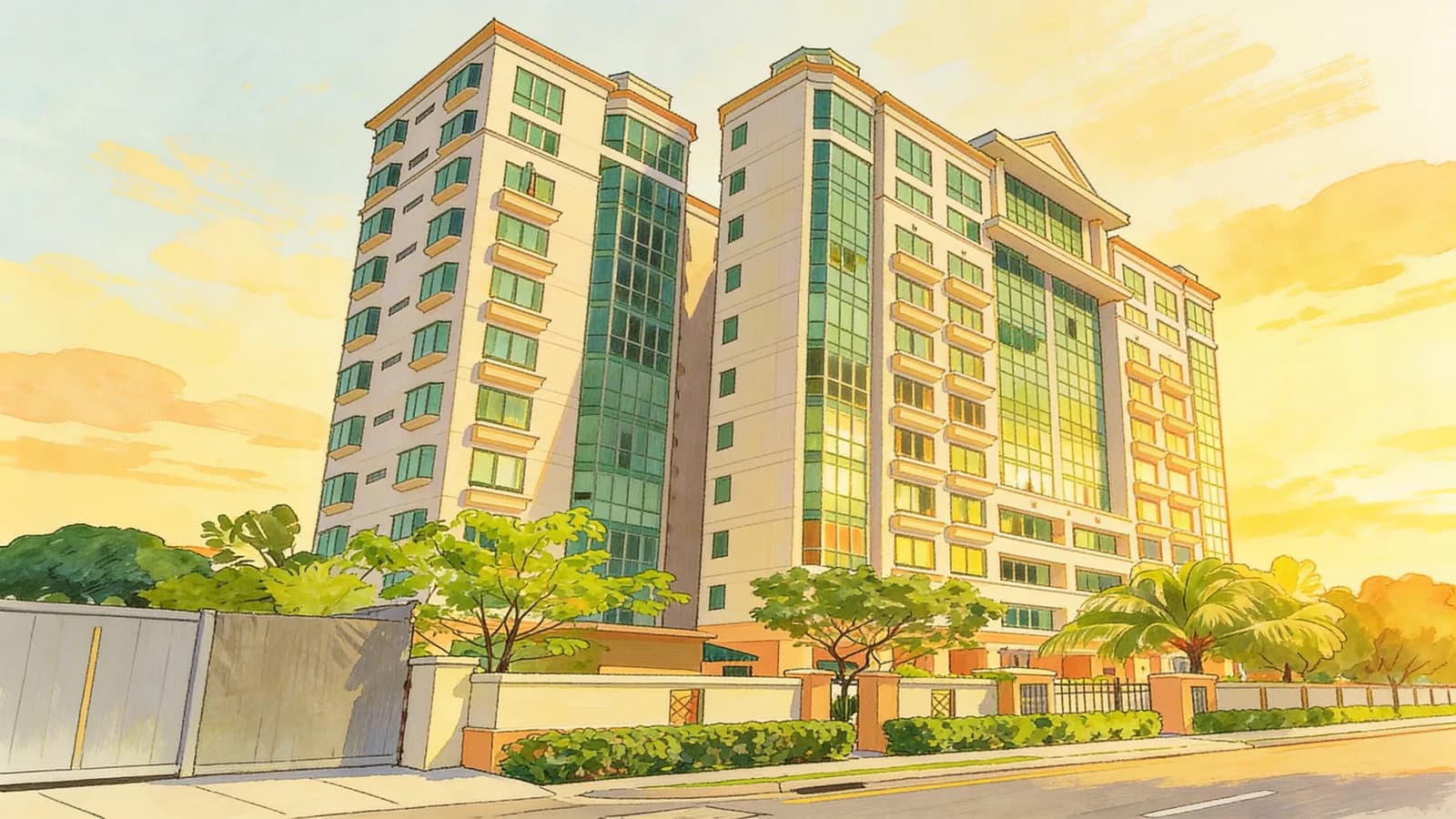 Butterworth View, an apartment in Geylang. Illustration is AI-generated.