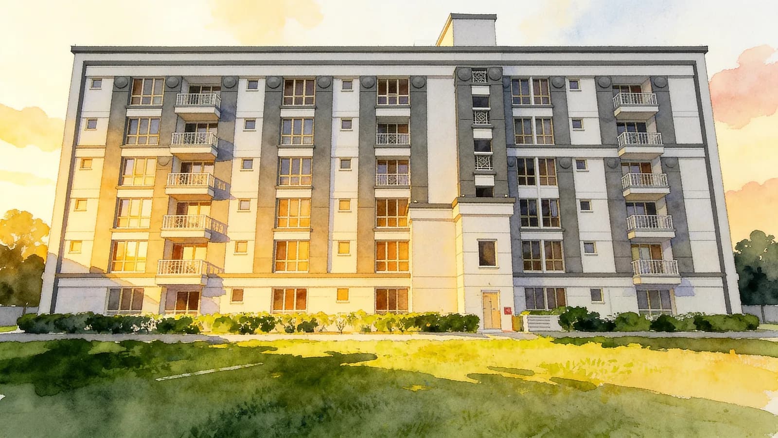 Kentish Lodge, a 7-storey apartment in Kallang. Illustration is AI-generated.
